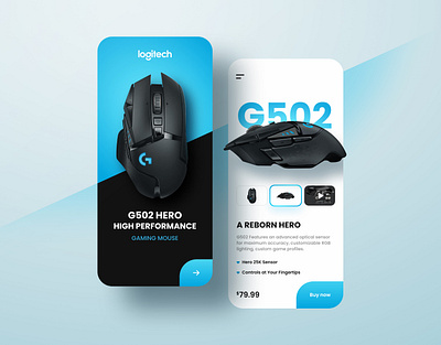 Logitech G502 Hero mobile web UI concept figma g502 logitech mobile app mobile web mouse sinthai sinthaistudio ui website