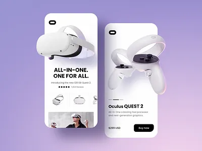 Oculus QUEST 2 mobile web UI concept figma meta verse mobile app mobile web oculus sinthai sinthaistudio ui vr website