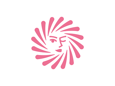 Glowing Woman 📌 Logo for Sale circles face female flirting flower girl head kiss lady lips private round sex spiral sun webcam wink woman