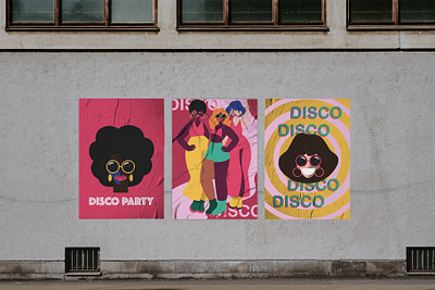 The Disco posters branding disco 70s graphic design logo posters design retro posters