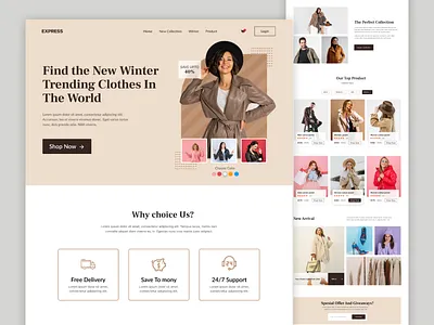 Fashion Landing page clothing clothing brand community engagement e commerce design fashion fashion app fashion landing page homepage landing page minimal minimalist online store shop style ui design ux web design website winter fashion