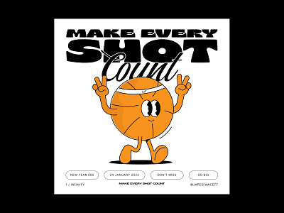 Make Every Shot Count basketball cartoon characterdesign dailydrawing design doodle drawing illustration instagram mental health minimal motivational nba posterdesign sports vector wellness