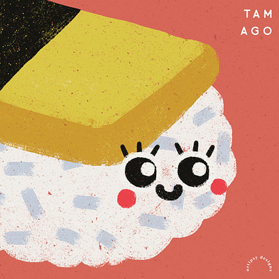 Tamago girl artipsydesigns character design filipina illustrator filipinoartist food illustration japanese food tamago texture