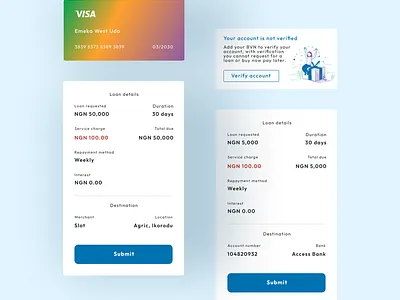 Components of a fintech project design ui uidesign