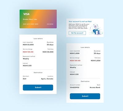 Components of a fintech project design ui uidesign