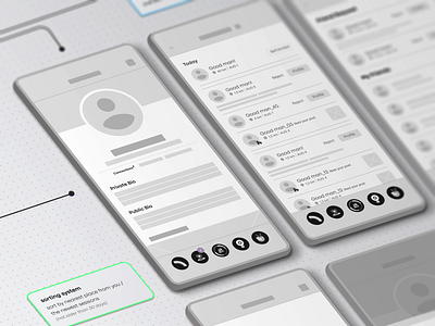 Prototyping for Let's Roll app 3d app branding design graphic design prototype typography ui ux wireframe