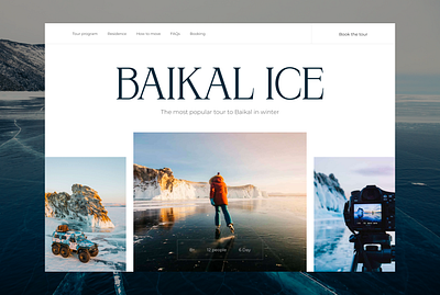 Hero screen concept. Tour to Baikal design tour travel ui website