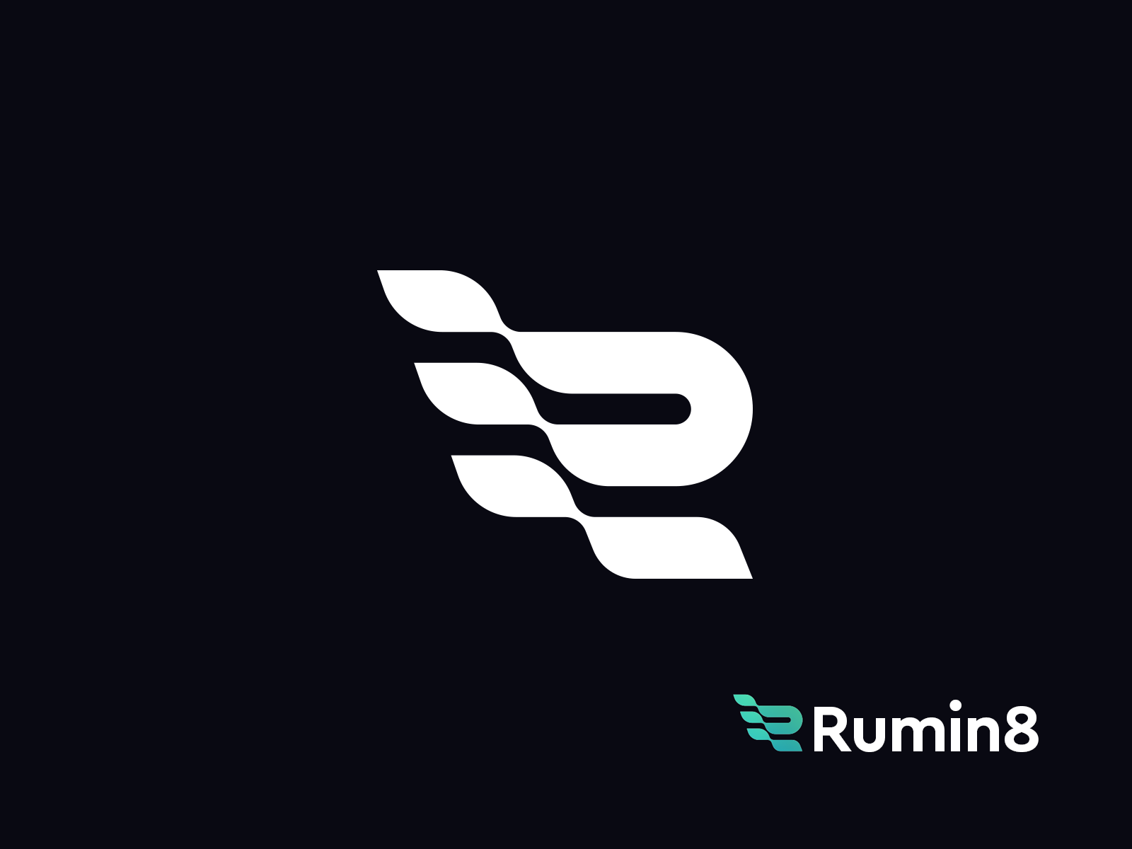 Rumin8 logotype concept abstract brand identity branding climate climate tech creative logo gradient icon lettermark logo logo design logomark logotype mark methane reduction methane removal monogram symbol tech technology