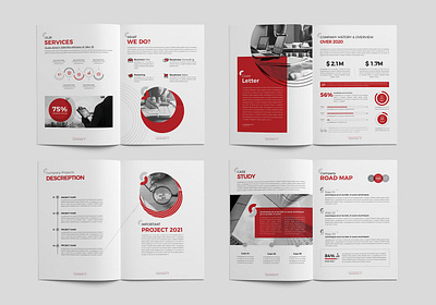 Company Profile 24 Pages a4 annual annual report book booklet brochure business company company profile corporate layout layout design magazine modern poster design print print template professional profile report