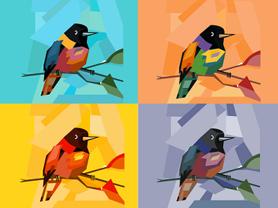 Колористика design illustration vector вектордизайн дизайнперсонажа колористика колористикаперсонаж птица теплыетона холодныетона