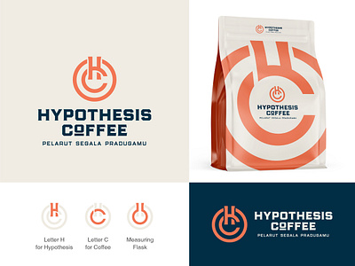 HYPOTHESIS COFFE caffee coffee company drink logo exclusive logo letter c letter c logo letter h logo measuring flask mockup monogram