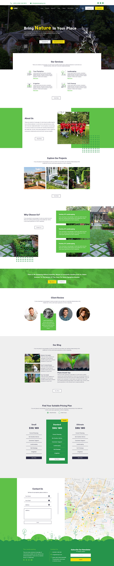 Landscaping webiste landing page design gardening home page design landscaper landscaping ui design web web ui design website landing page