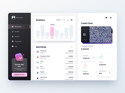 Finance app - Digital banking dashboard application bank banking card concept credit card dashboard desktop financial fintech interface management steelkiwi transaction ui web