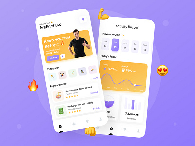 Fitness App activity app app design clean exercise fitness gym interface ios minimal mobile app ui sport ui ux wellness workout