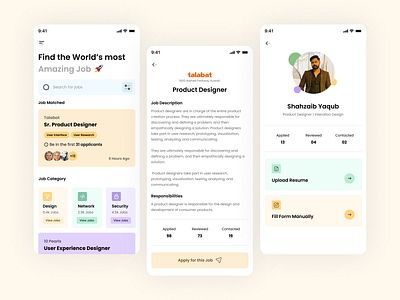 Job Searching Mobile App app ui design job job find job portals job search mobile app ui ui ui ux ui ux mobile app ux design