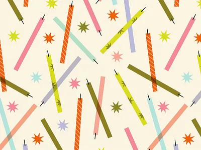 Candle pattern birthday cake candle feminine illustration pattern star surface texture vintage