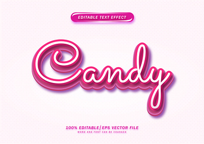 Candy 3d Sweet Text Style Effect Editable 3d business candy cute design editable font editable font effect graphich illustration logo merry christmas minimal realistic red sweet text effect vector white