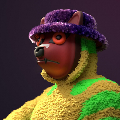 Japanese demon mask 3d illustration character illustration modelling rendering