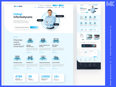 incomtech / service IT branding design graphic design illustration it layout logo mariuszkunc service technology ui vector web webdesign