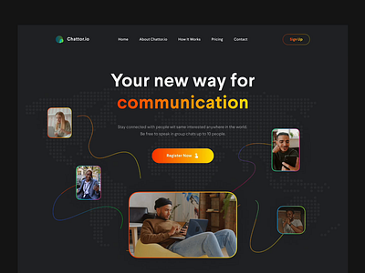 Chattor.io - Chat App Landing Page animation app b2b branding business chat app chatting creative dark ui graphic design illustration inspiration interface landing page motion graphics ui uiux ux