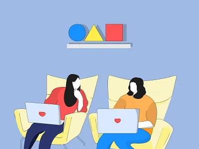 Women art color design lady laptop professional shape visual women working