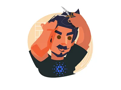 Cardano angkritth barber barbershop cardano character character design graphic design haircut illustration vector