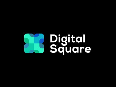 Digital Square 2 abstract agency bold branding design digital geometric logo logodesign modern square