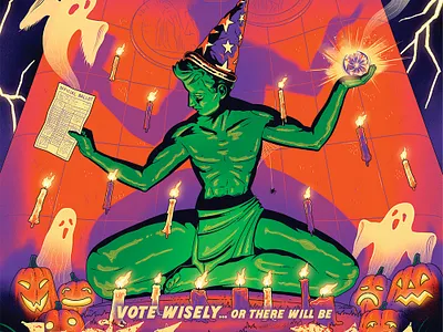 Detroit Metro Times Cover - Oct 2021 cover detroit drawing editorial halloween illustration magazine