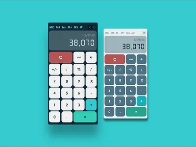 4. UI Design - Calculator (Day and Night) 100daily calculadora calculator creative creativity creativo dark and light design digital dribbble illustration manus manusstarlin night and day pixtorizado ui ux uxuidaily