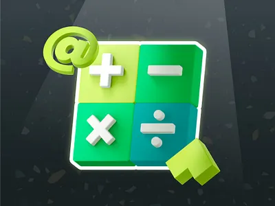 3d illustration calculator for student school office divide