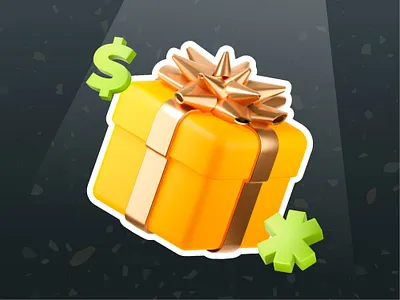 3d illustration gift box for student school office bow emoji