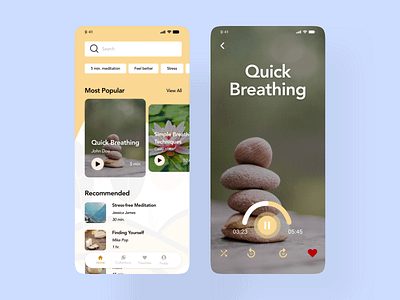 Meditation App adobexd app dailyui design meditation mobile ui ux xdcreativechallenge xddailychallenge