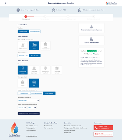 Formulaire de devis design form ui ux