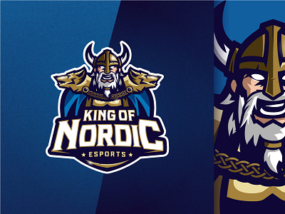 King of Nordic (logo) branding character character design character logo crown e sports e sports logo esport esport logo esports esports logo king king logo logo logo design mascot mascot logo nordic viking viking logo