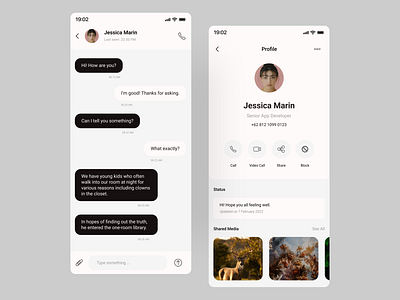 Chat App - User Profile dailyui design mobile ui