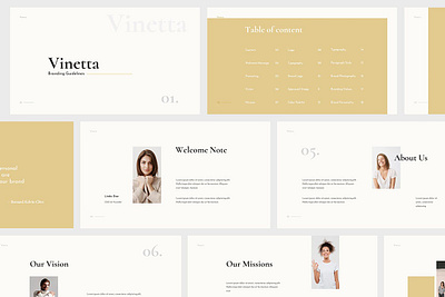 Vinetta Brand Guidelines Template brand identity branding branding guidelines brochure corporate creative design google slides guidelines illustration keynote multipurpose multipurpose template pitch deck powerpoint presentation presentation template web design web development website