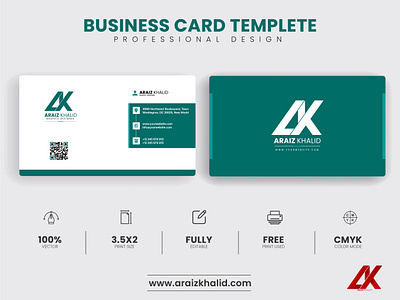 Modern business card template Minimal Look | araizkhalid.com | araiz araiz khalid araizkhalid branding business card business card cards business card visiting card cards business card mockup corporate design design employee card facebook graphic design illustration logo ui visiting card visiting card design visting card background visting card design