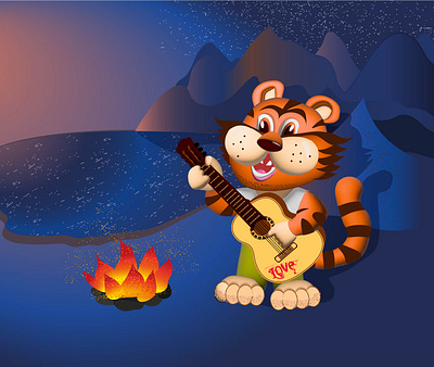 Tiger. Character mascot for travel company design graphic design