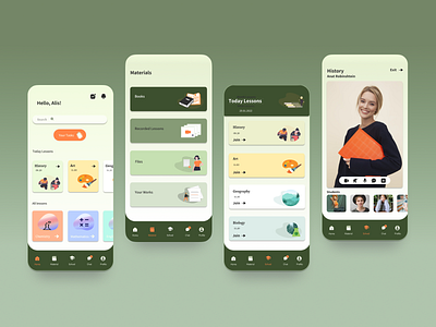 Online School App app appdesign branding design education educationapp elearn figmadesign interfacedesign learnapp logo productdesign school ui ux uxui uxuidesign