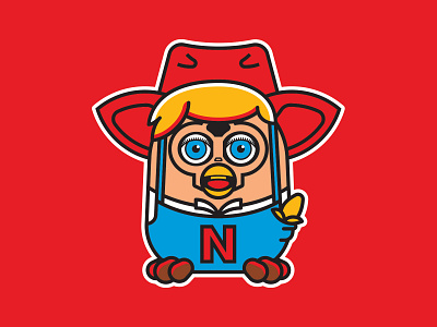 FURBY HUSKER college cornhuskers football furby herbie husker husker huskers illustration lincoln logo mascot nebraska sports