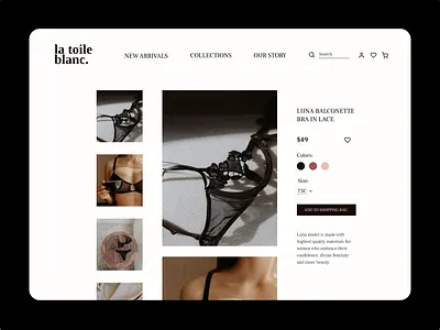 E-commerce [lingerie brand] branding design ui