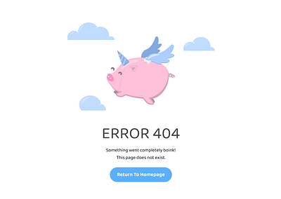 Error 404 Page clouds design error illustration pig ui vector