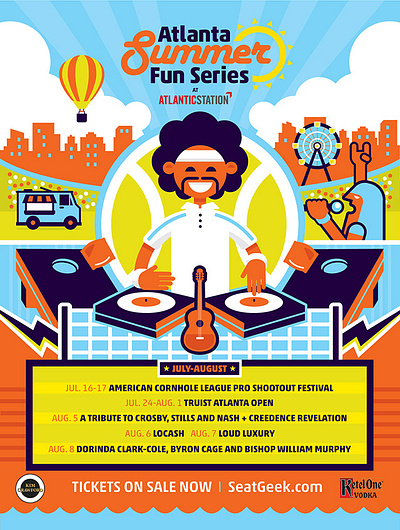 Atlanta Summer Fun Series atlanta concert dj festival illustration music summer