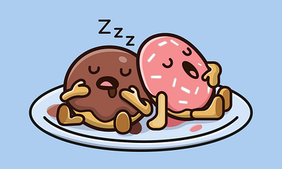 Sleeping donuts brown chocolate donut sweet