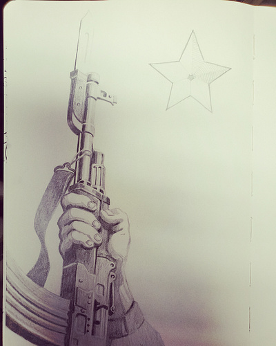 AK47 Revolutionary Art illustration
