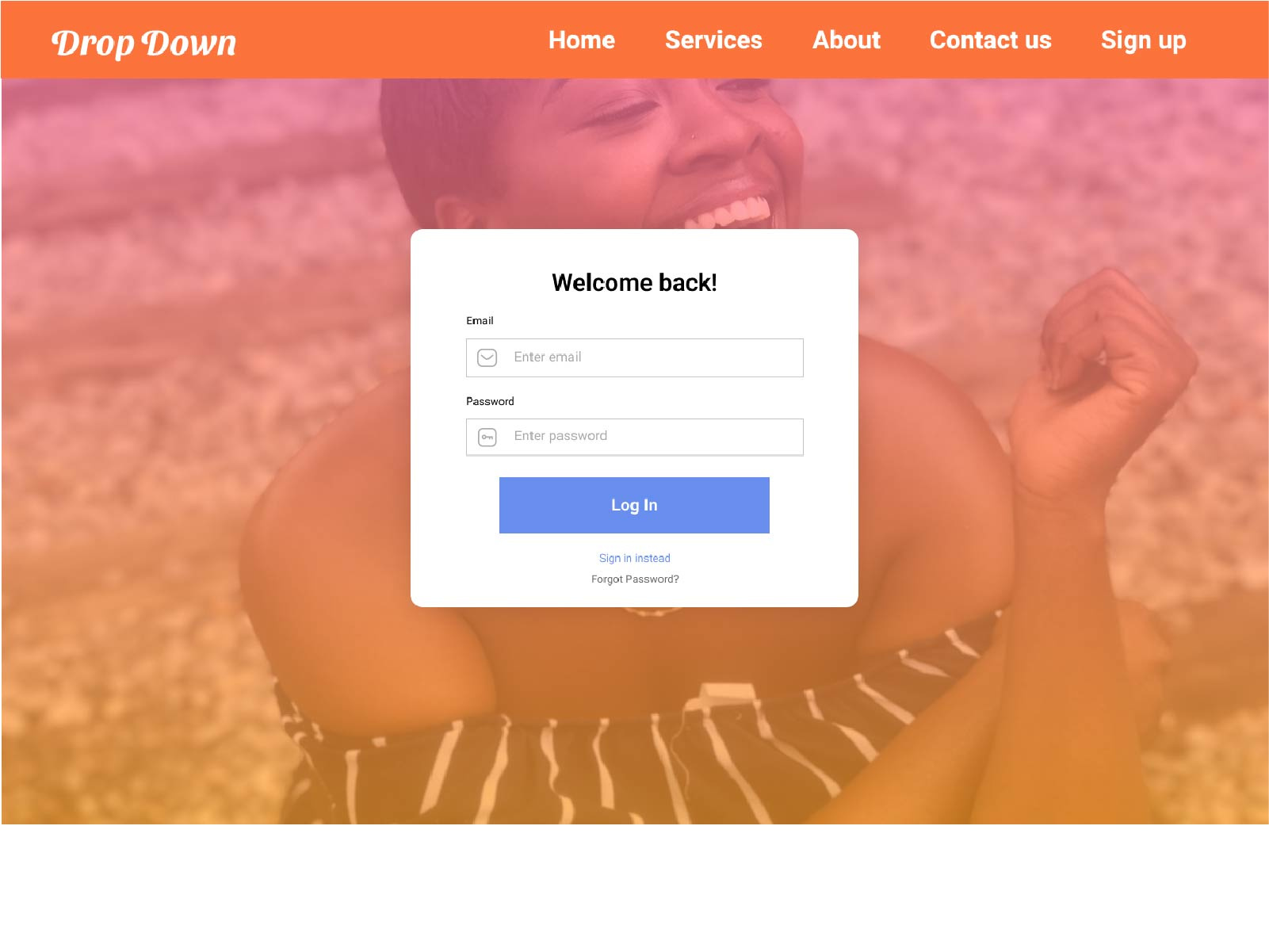 Example of Sign in page