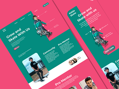 Skateboard lesson for kids branding design ui ux web