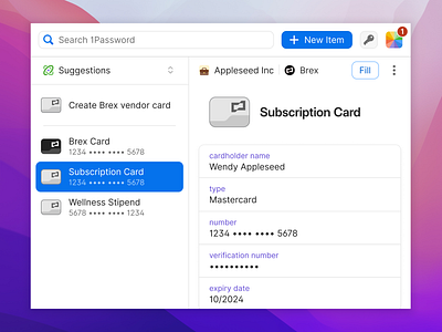 Brex 1Password Integration 1password icons payments security