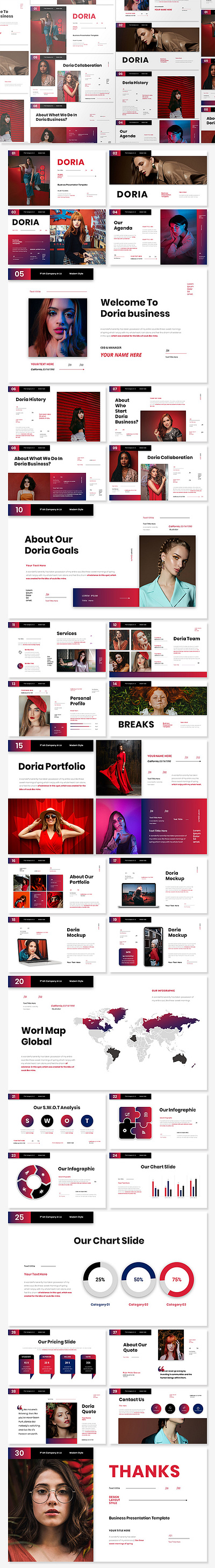 Doria - Business Presentation PowerPoint Template model