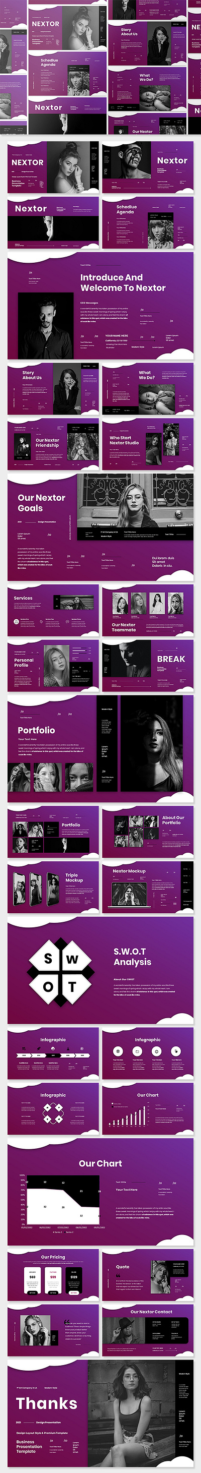 Nextor - Business Presentation Keynote Template 3d animation branding graphic design motion graphics template ui